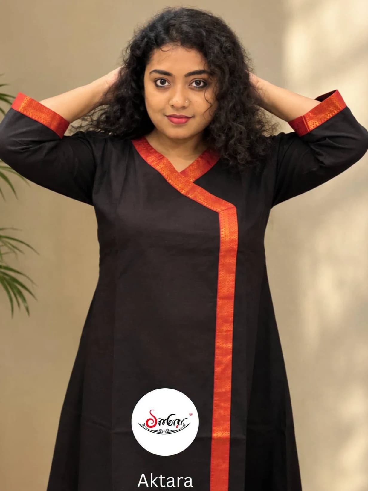 Kali Mangalagiri Cotton One-Piece Dress | Black Dress