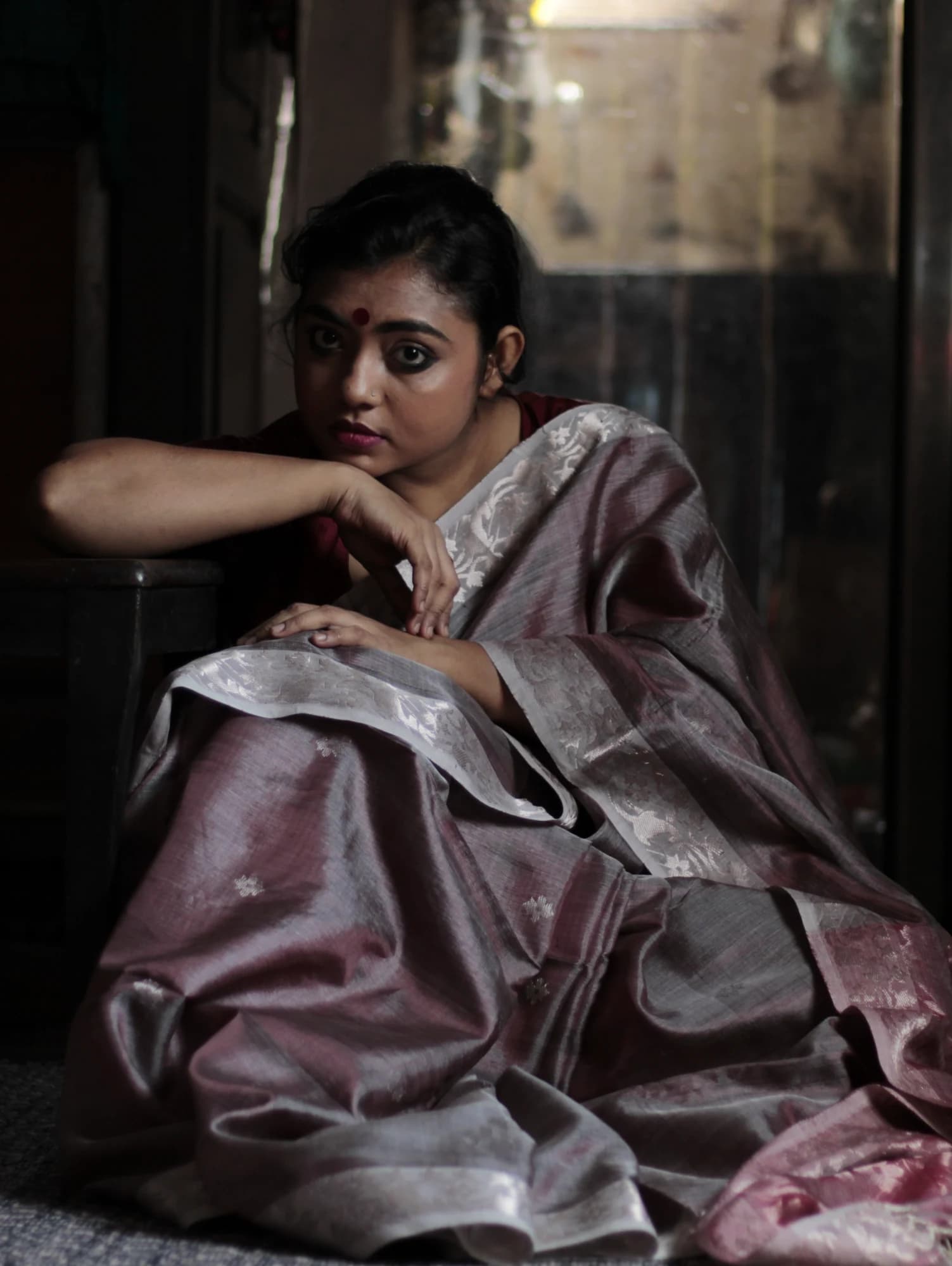 Maroon Banarasi Brocade Silk Dupatta