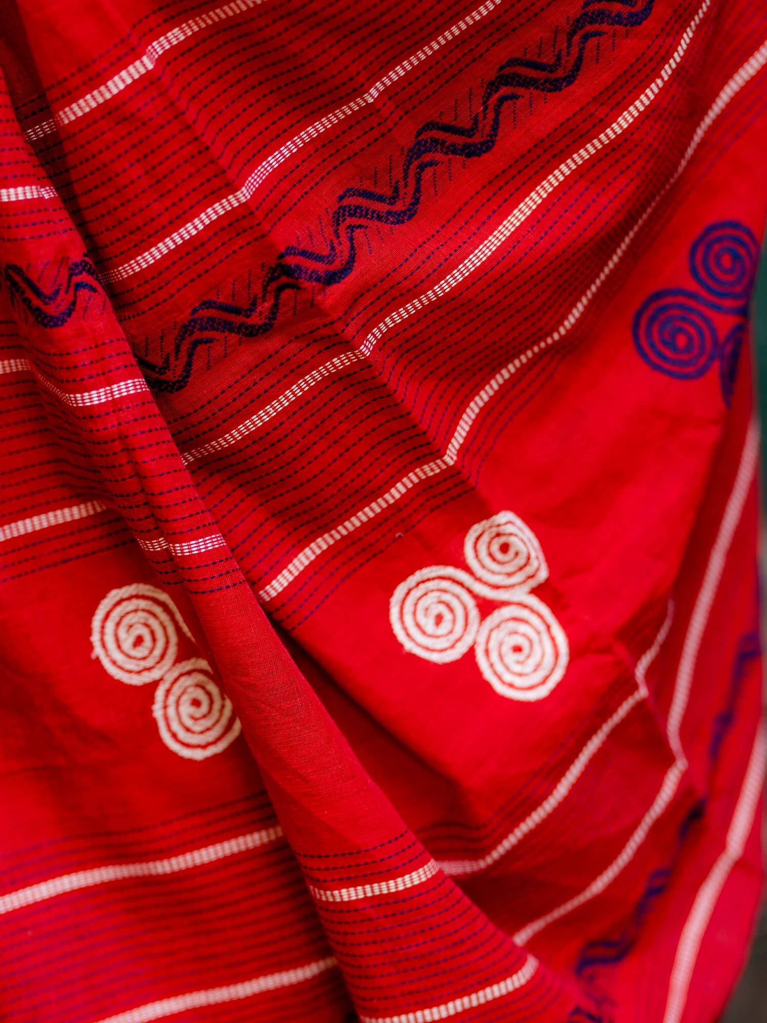 Red Aborto Tangail Saree view 2