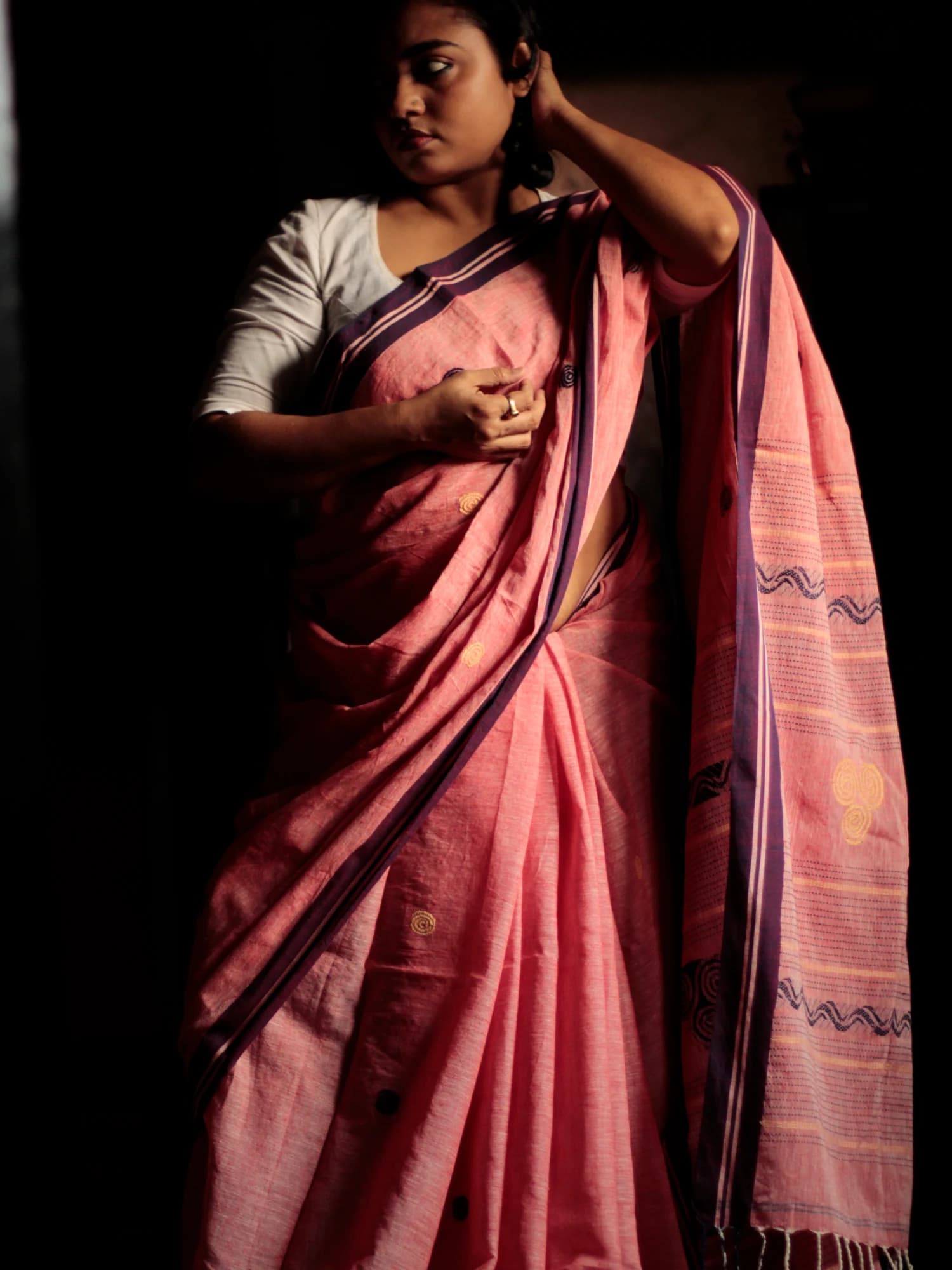 Light Pink Aborto Tangail Saree view 3