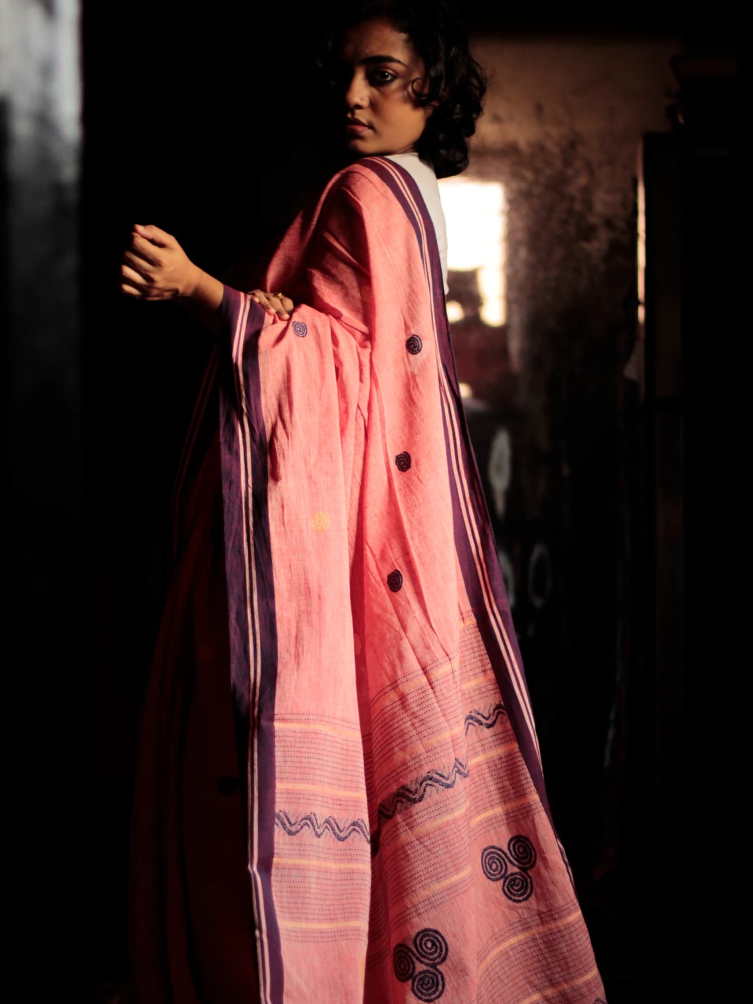 Light Pink Aborto Tangail Saree view 2